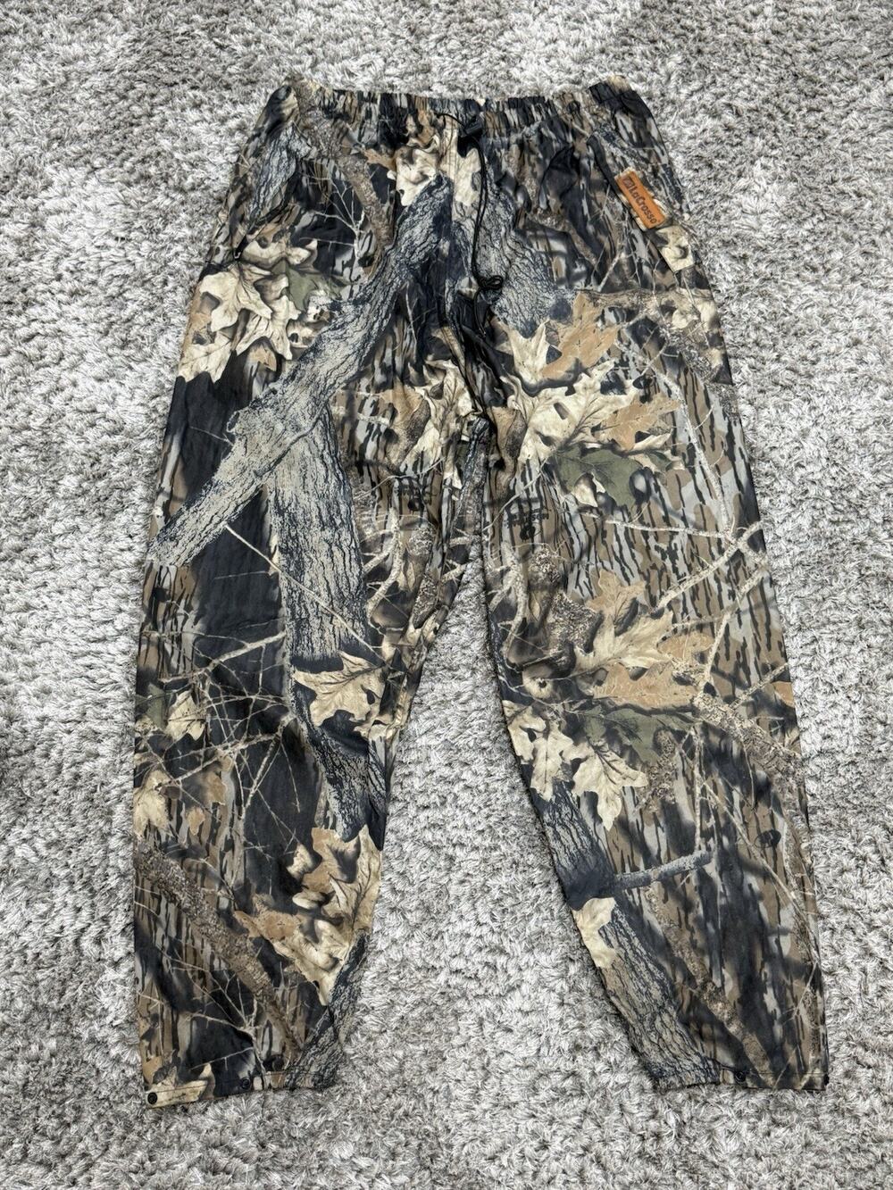 LaCrosse Camo Waterproof Rain Pants Mens XL Mossy Oak Hunting Overpants Nylon
